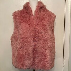 Collection XIIX Blush Pink Faux Fur Vest